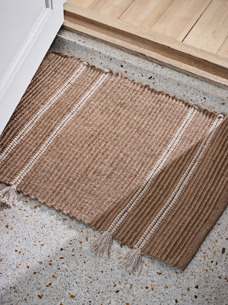 Broste Ezra Door Mat Natural White