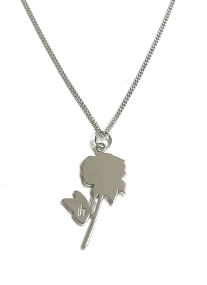 Hailwood Rose & Butterfly tattoo charm Necklace  -Silver