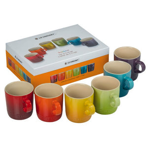 Le Creuset Stoneware Mugs - set of 6 - Rainbow